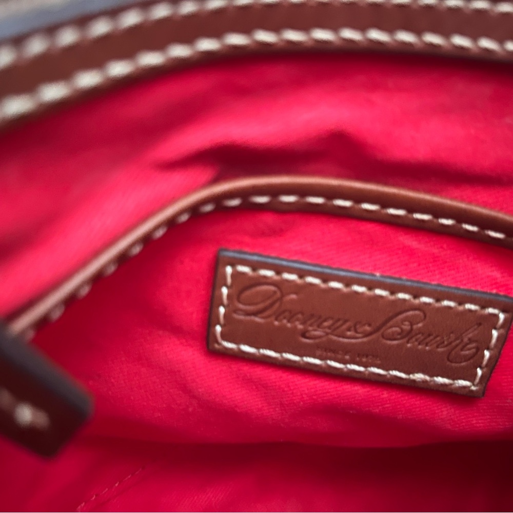 Dooney & Bourke Brown Ostrich Domed Satchel - Picture 3 of 4